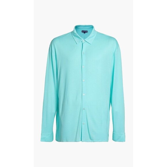 Vilebrequin Lyocell Long Sleeves Shirt Lagon ( M ) - Picture 2 of 9